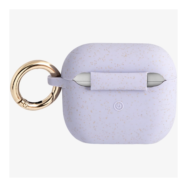 Чехол Guess для Airpods 3 Silicone with ring Блеск/фиолетовый - фото 2
