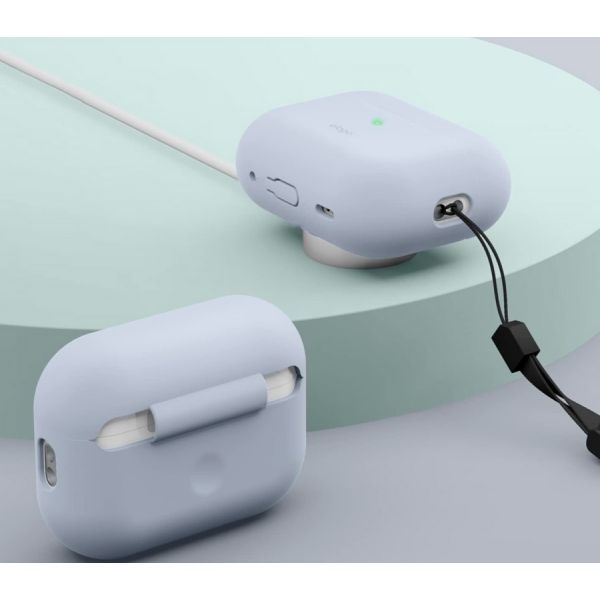 Чехол силиконовый Elago для AirPods Pro Silicone Hang case голубой - фото 4