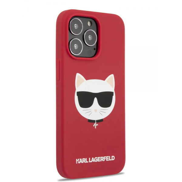 Чехол Lagerfeld для iPhone 13 Pro Max Liquid silicone Choupette красный (Magsafe) - фото 2