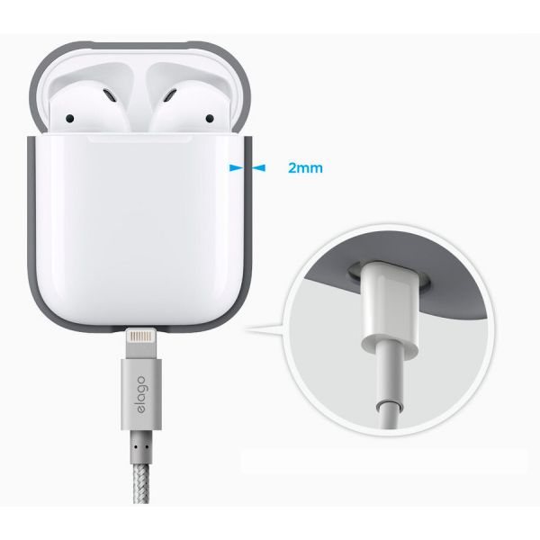 Чехол силиконовый Elago для AirPods Silicone case Средний серый - фото 4
