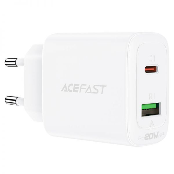 СЗУ ACEFAST A25 PD 20W 1USB-C + 1USB-A (белый) - фото 2