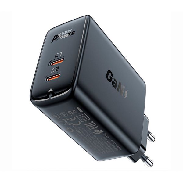 СЗУ ACEFAST A29 PD 50W 2USB-C  (черный) - фото 1
