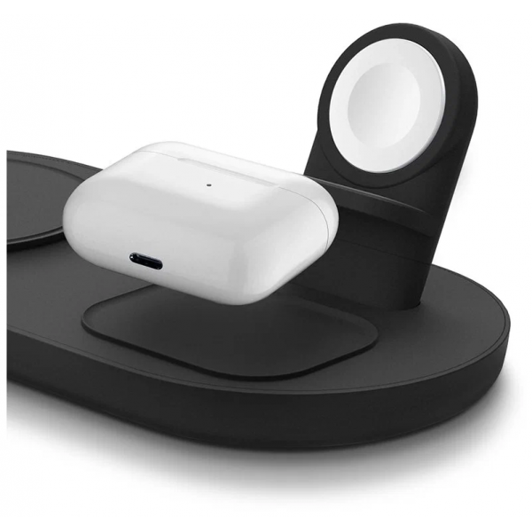 Беспроводное СЗУ Uniq Aereo Mag 3-in-1 magnetic wireless 15W +adapter, серый - фото 5