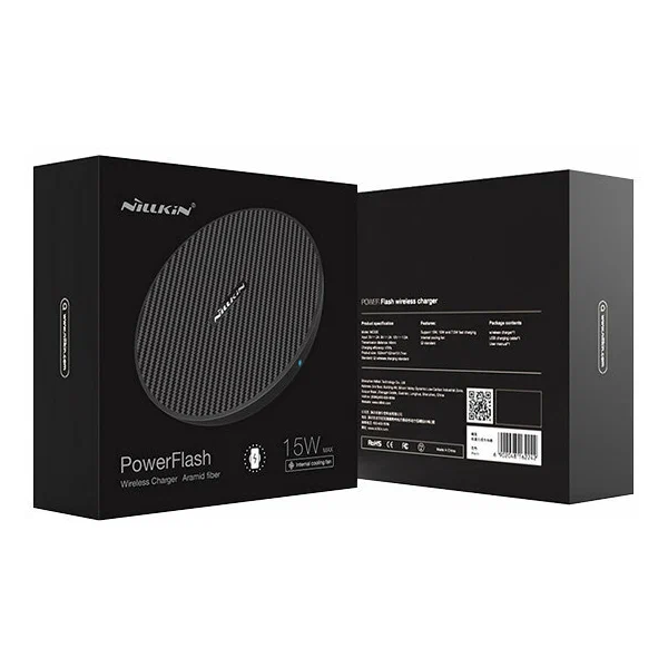 Беспроводное СЗУ Nillkin PowerFlash 7.5W/10W (Aramid fiber) черный - фото 5