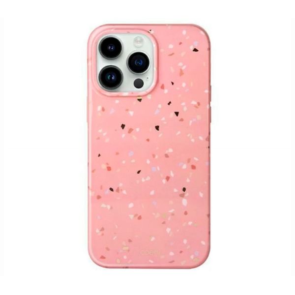 Uniq для iPhone 14 Pro Max чехол COEHL Terrazzo Кораллово-розовый - фото 1