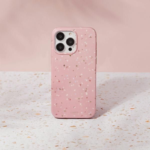 Uniq для iPhone 14 Pro Max чехол COEHL Terrazzo Кораллово-розовый - фото 2