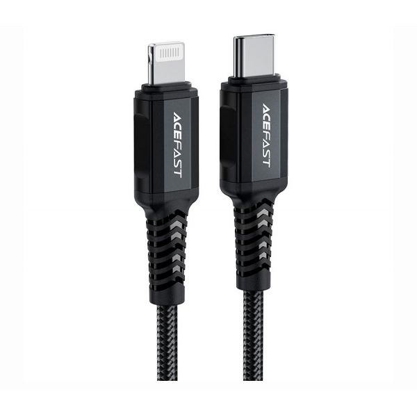 Кабель ACEFAST C4-01 Aluminum 30W PD Type-C to Lightning MFI нейлон 1.8m (черный) - фото 1