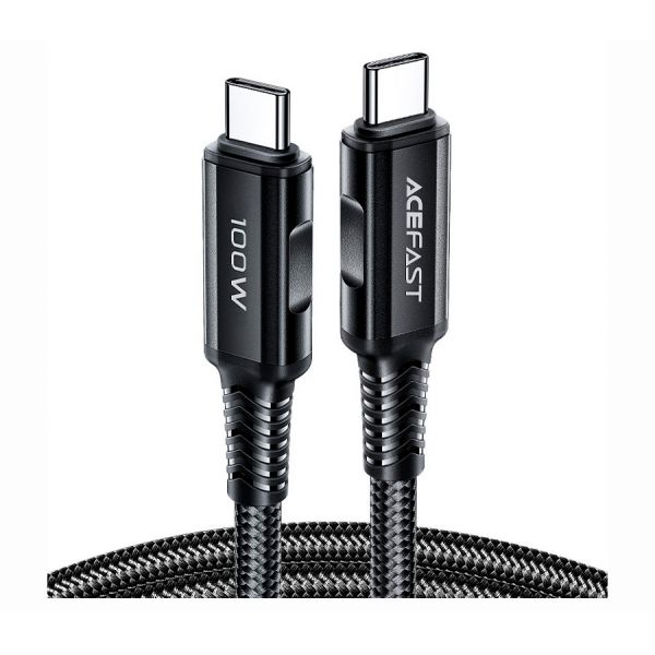 Кабель ACEFAST C4-03 Aluminum 100W Type-C to Type-C нейлон 1.8m (черный) - фото 1