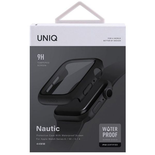 Чехол Uniq для Apple Watch 44 mm Nautic +9H glass Water-resistant IP68 черный - фото 3