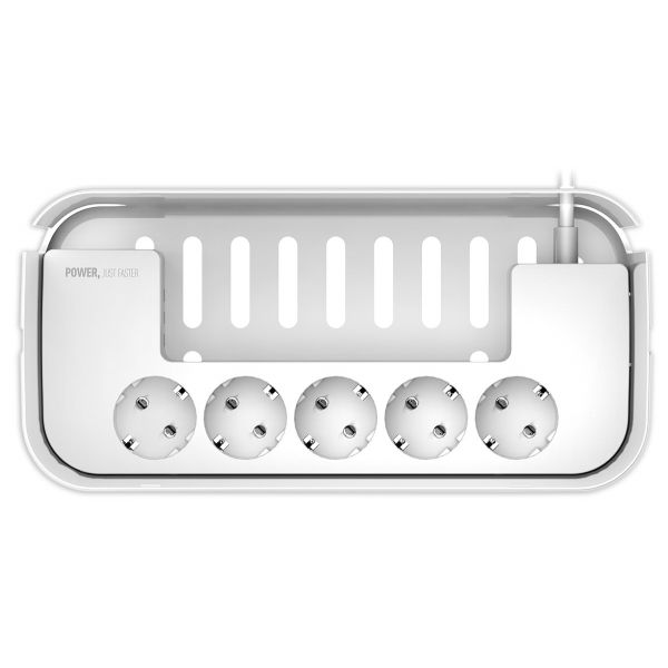 Сетевой фильтр LDNIO SE5334/SN5309, в ящике, 3 USB QC / 5 розеток, 2 м, 2.5 кВт, 3.1 А, белый - фото 5