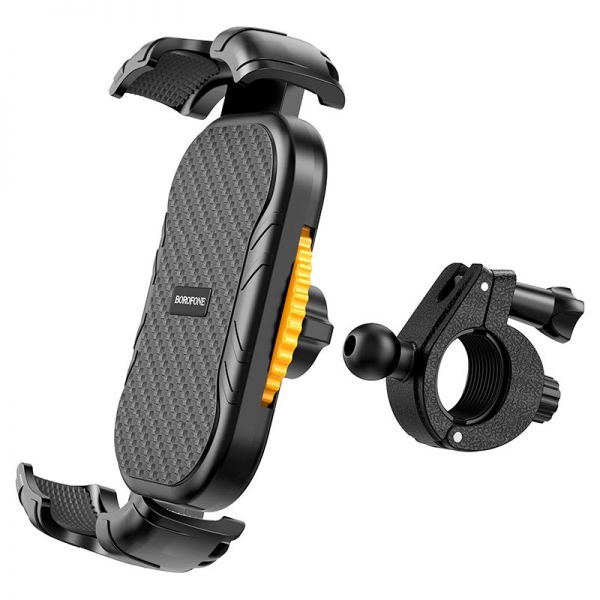 Держатель велосипедный Borofone BH59, Flyover, на руль (черный желтый) - фото 3