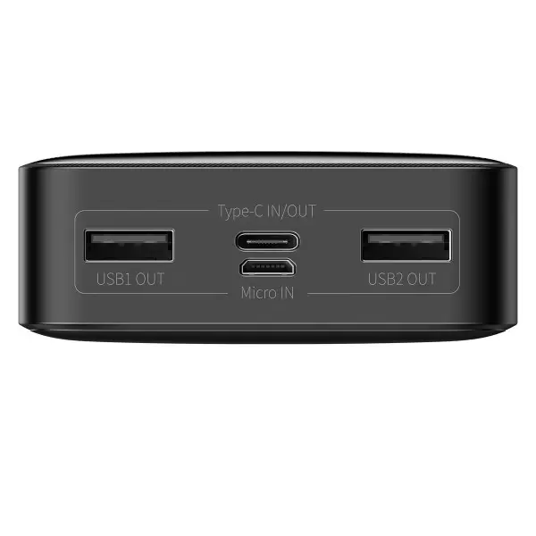Внешний аккумулятор Baseus Bipow, 15 Вт, 2 USB, USB-C QC, 20000mAh, пластик, черный - фото 4