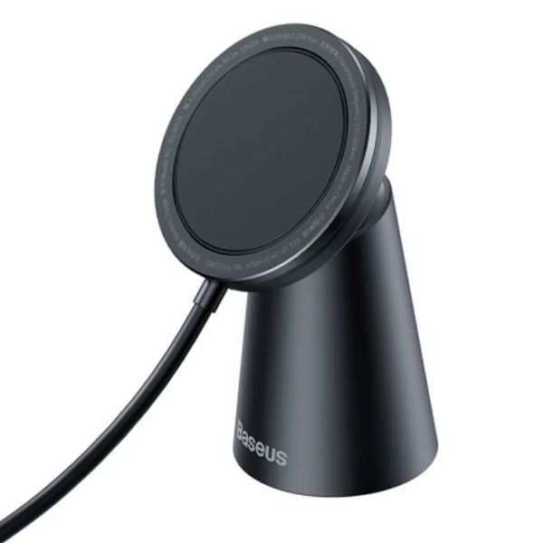 Беспроводное зарядное устройство Baseus Simple Magnetic Stand Wireless Charger, черный - фото 2