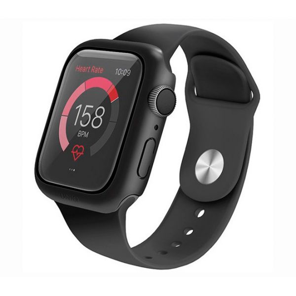 Чехол Uniq для Apple Watch 44 mm Nautic +9H glass Water-resistant IP68 черный - фото 1