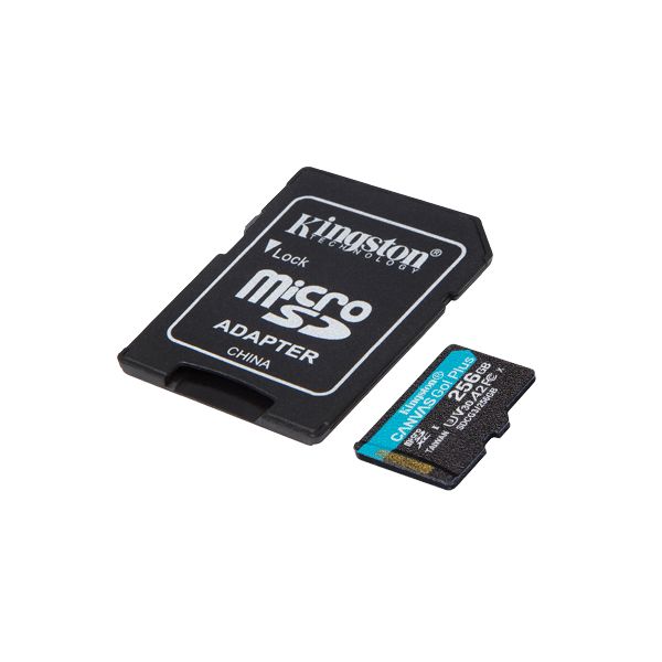 Карта памяти microSDXC Kingston Canvas GO! Plus 256 ГБ, 170MB/s, C10, UHS-I, U3, V30, A2, 4K UHD, с адаптером - фото 4