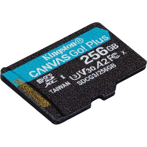 Карта памяти microSDXC Kingston Canvas GO! Plus 256 ГБ, 170MB/s, C10, UHS-I, U3, V30, A2, 4K UHD, с адаптером - фото 2