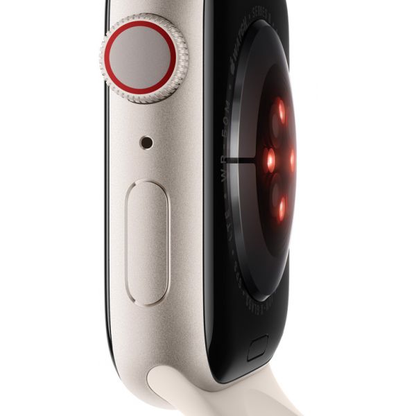 Apple Watch Series 8, 41 мм, алюминиевый корпус серебристый, спортивный ремешок белый (S/M) - фото 5