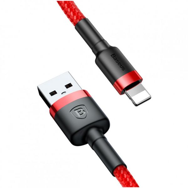 Кабель Baseus cafule Cable USB For lightning 2.4A 1M Red+Red - фото 4