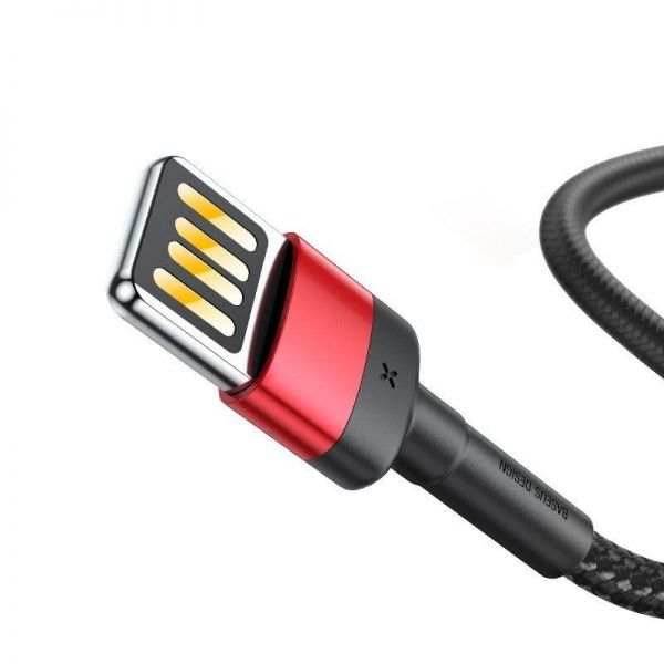Кабель Baseus Cafule Cable(special edition)USB For iP 2.4A 1m Red+Black - фото 3