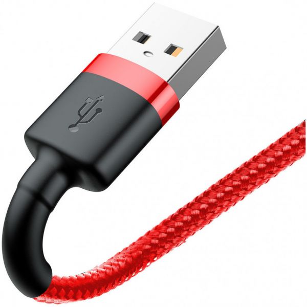 Кабель Baseus cafule Cable USB For lightning 2.4A 1M Red+Red - фото 3