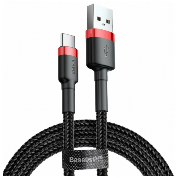 Кабель Baseus cafule Cable USB For Type-C 3A 1M Red+Black - фото 2
