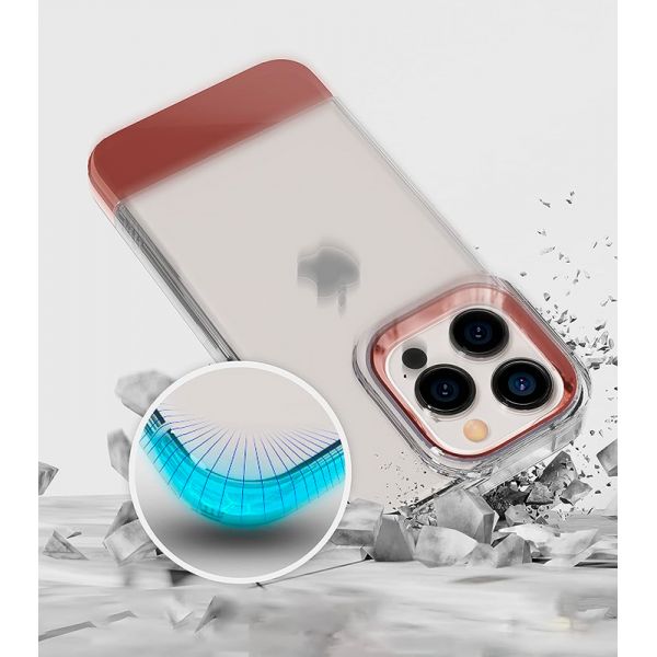 Elago для iPhone 14 Pro Max чехол GLIDE (tpu+pc) Прозрачное/розовое золото - фото 3