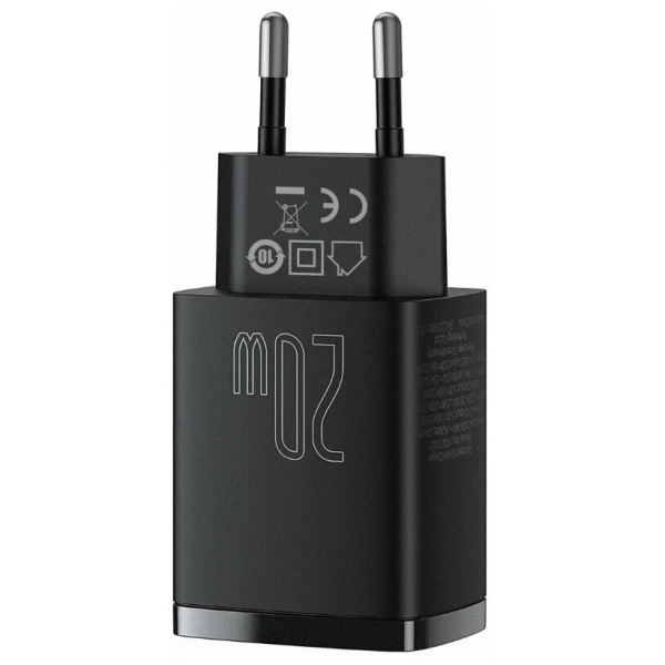 Сетевое зарядное устройство Baseus СЗУ Compact Quick Charger U+C 20W EU черный - фото 4