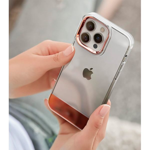 Elago для iPhone 14 Pro Max чехол GLIDE (tpu+pc) Прозрачное/розовое золото - фото 4