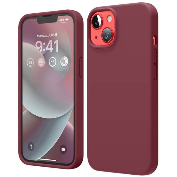 Elago для iPhone 14 чехол Soft silicone (Liquid) Бургундия - фото 1