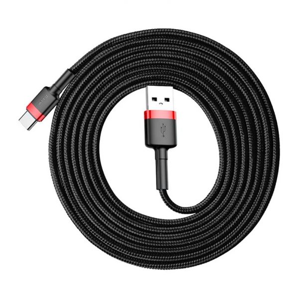 Кабель Baseus cafule Cable USB For Type-C 3A 1M Red+Black - фото 1