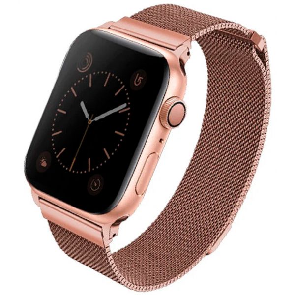 Ремешок Uniq для Apple Watch 41/40/38 mm Dante Strap Сетка стальная Розовое золото - фото 1