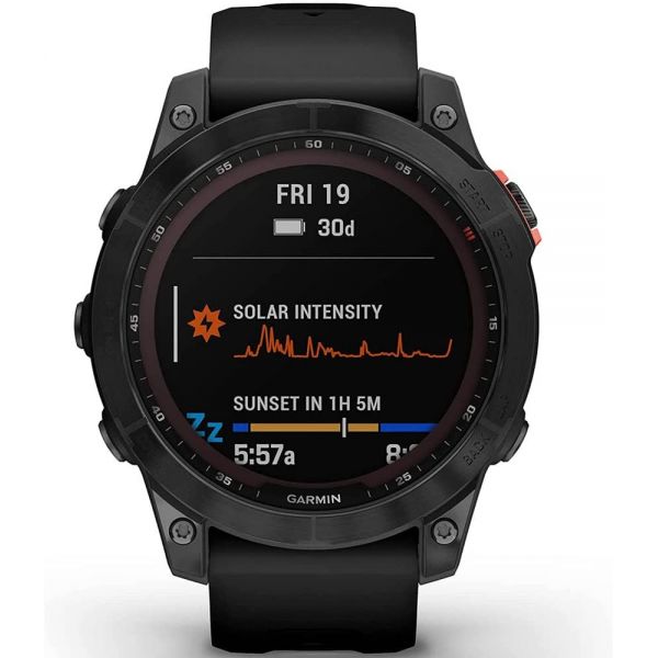 Умные часы Garmin FENIX 7 Solar серый с черным ремешком - фото 6