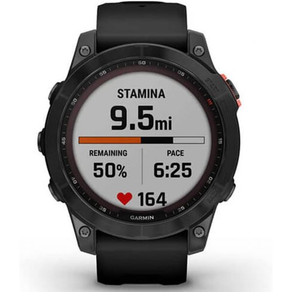 Умные часы Garmin FENIX 7 Solar серый с черным ремешком - фото 7