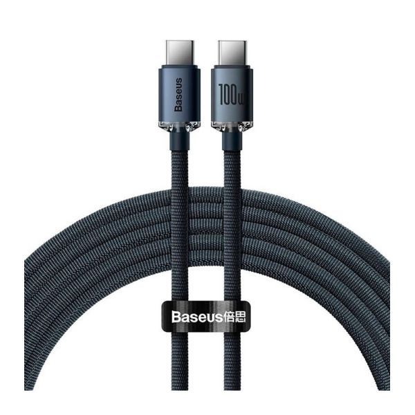 Кабель Baseus Crystal Shine Series Fast Charging Data Cable Type-C to Type-C 100W 2m Black - фото 1