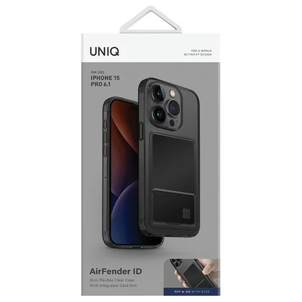 Чехол Uniq для iPhone 15 Pro Air Fender ID (cardslot) Серый - фото 5