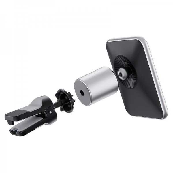 Автодержатель с беспроводной зарядкой Borofone BH43, 15Вт, магнитный, на дефлектор (черный\серебро) - фото 3