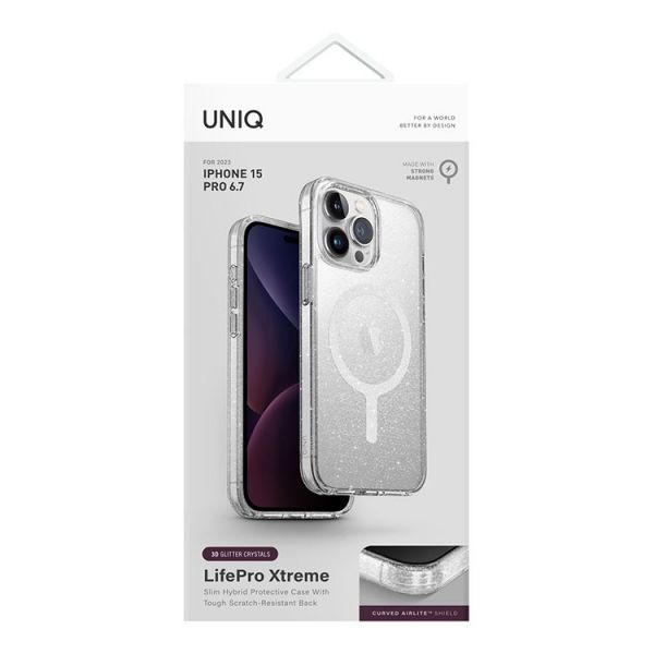 Чехол Uniq для iPhone 15 Pro Max Lifepro Xtreme Мишура (MagSafe) - фото 7