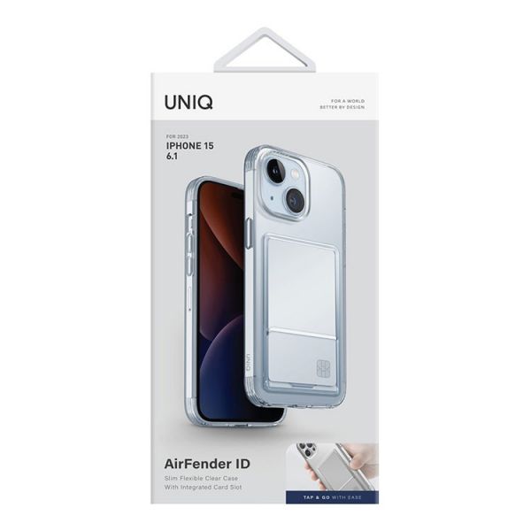 Чехол Uniq для iPhone 15 Air Fender ID (cardslot) Прозрачный - фото 6