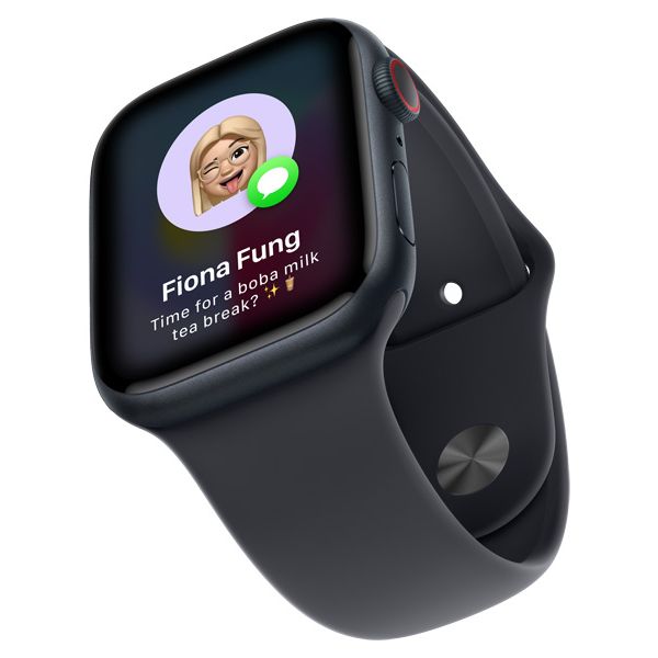 Apple Watch Series 9, 45 мм, алюминиевый корпус розовый, спортивный ремешок розовый (M/L) - фото 6