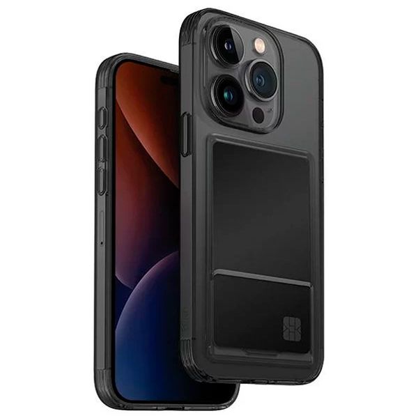 Чехол Uniq для iPhone 15 Pro Max Air Fender ID (cardslot) Серый - фото 1