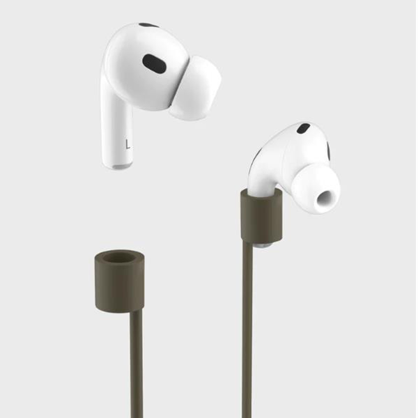 Чехол силиконовый Uniq для Airpods Pro 2 чехол Vencer Силиконовый чехол + карабин и ремешок Зеленый - фото 6