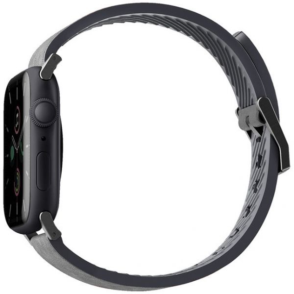 Ремешок Uniq для Apple Watch 49/45/44/42 mm Straden Waterproof Кожа/Силикон Серый - фото 2