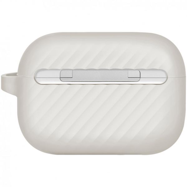 Чехол силиконовый Uniq для Airpods Pro 2 чехол Vencer Силиконовый чехол + карабин и ремешок серый - фото 2