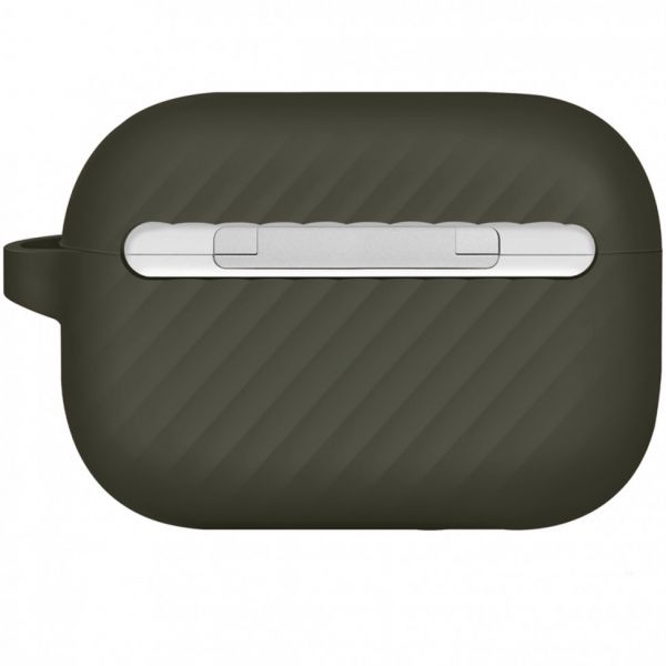 Чехол силиконовый Uniq для Airpods Pro 2 чехол Vencer Силиконовый чехол + карабин и ремешок Зеленый - фото 2