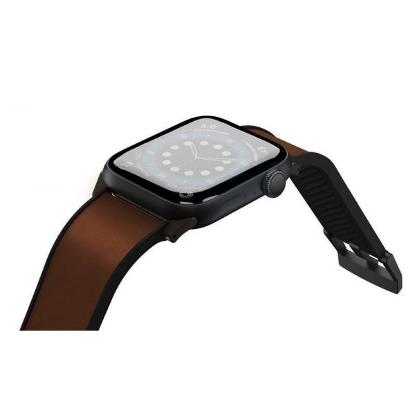 Ремешок Uniq для Apple Watch 49/45/44/42 mm Straden Waterproof Кожа/Силикон Коричневый - фото 3