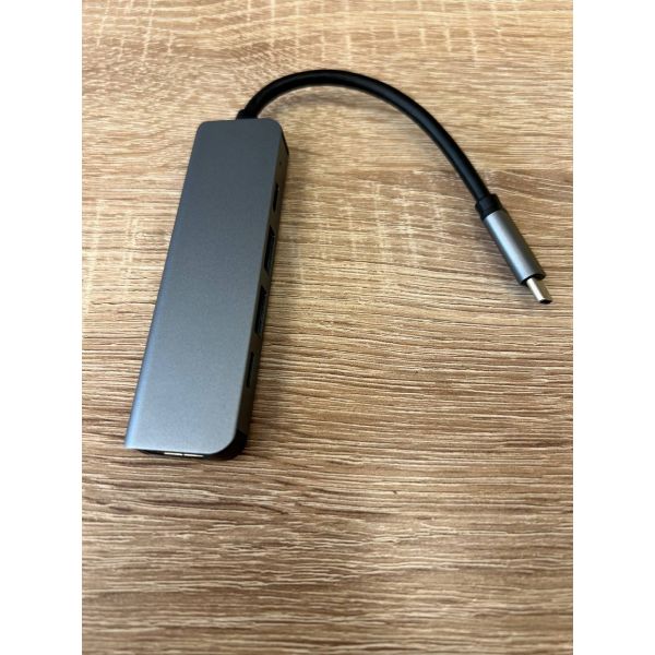 Хаб Perfeo PF-Type-C-12, USB Type-C dock. station 5 в 1 (серебро) - фото 3