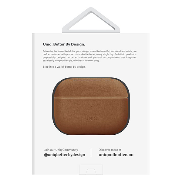 Чехол силиконовый Uniq для Airpods Pro 2 чехол Terra Натуральная кожа с ремешком Ириска Браун - баннер 4