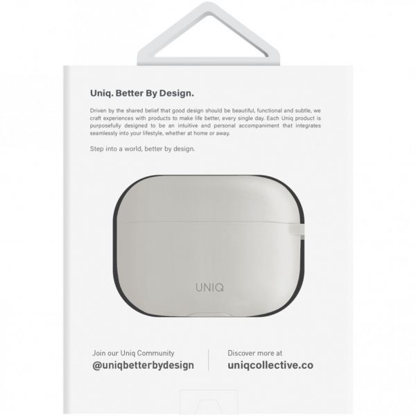 Чехол силиконовый Uniq для Airpods Pro 2 чехол Vencer Силиконовый чехол + карабин и ремешок серый - фото 5