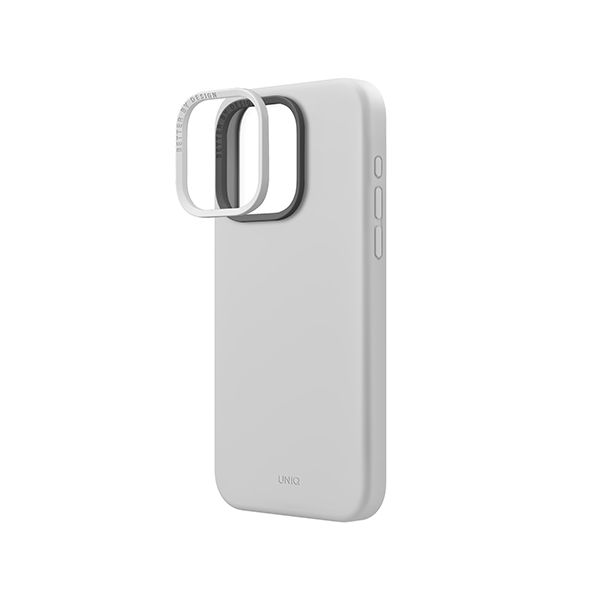 Чехол Uniq для iPhone 15 Pro LINO Мел серый (Magsafe) - фото 2