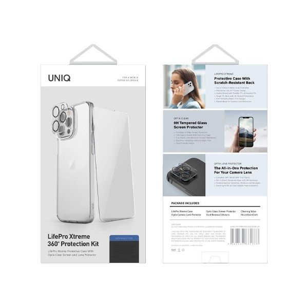 Чехол Uniq для iPhone 14 Pro Max набор Bundle 360 Clear (Lifepro Xtreme +Optix glass +Camera lens) - фото 5